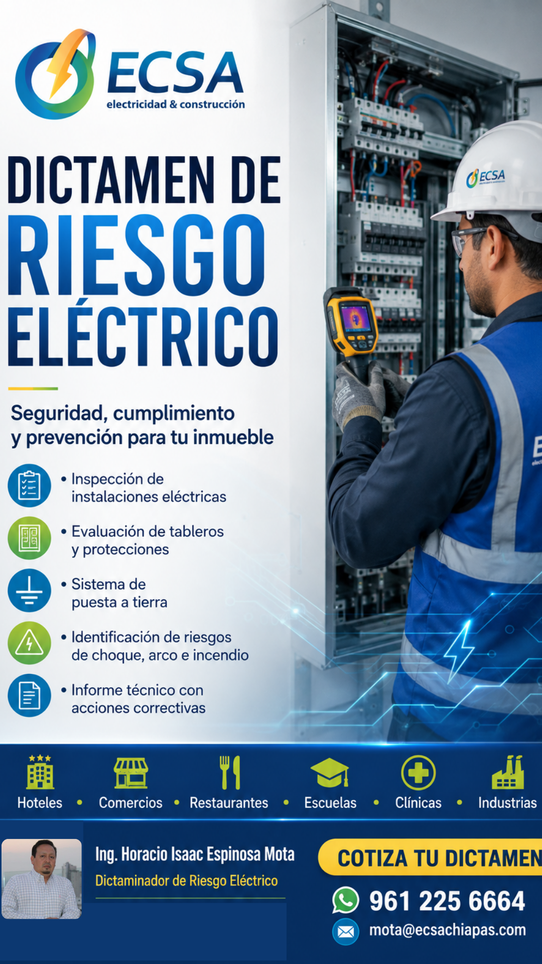 DICTAMEN DE RIESGO ELECTRICO AVALADO POR PROTECCIÓN CIVIL.